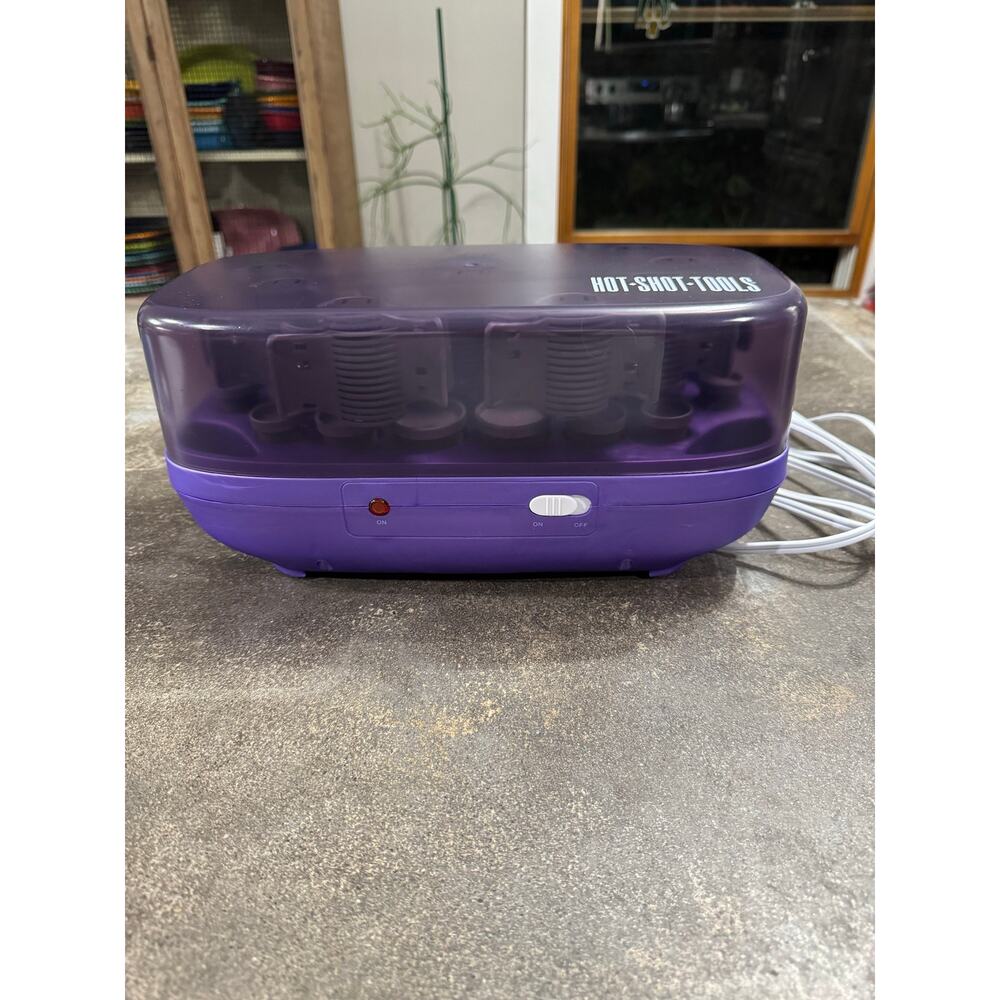 Hot Shot Tools Helen of Troy 20 Flocked Hot Rollers +Clips in WORKS EUC
